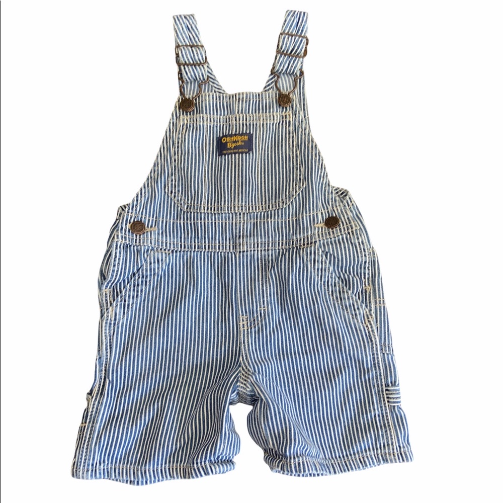 Oshkosh Baby Engineer Striped Overalls Blue White
